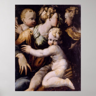 Madonna und Kind, John der Taufe.. Drucken Poster