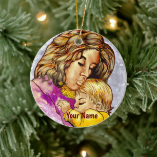Madonna und Kind Keramik Ornament