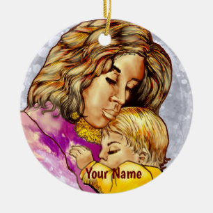 Madonna und Kind Keramik Ornament