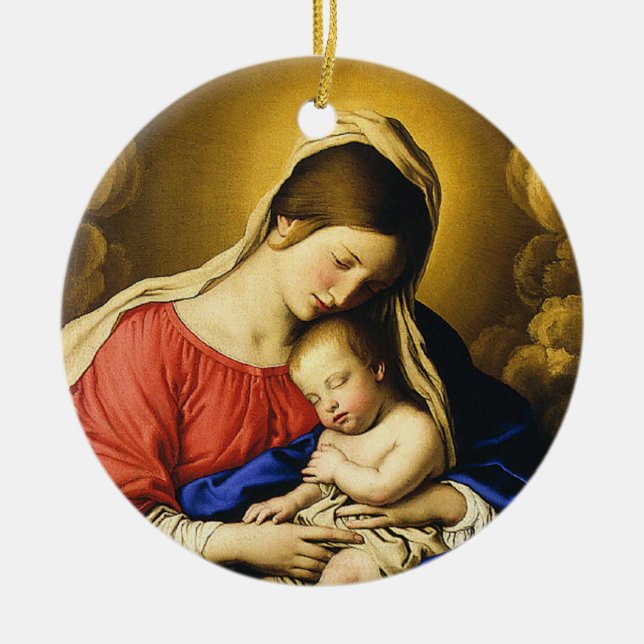 Madonna und Kind Keramikornament (Vorne)