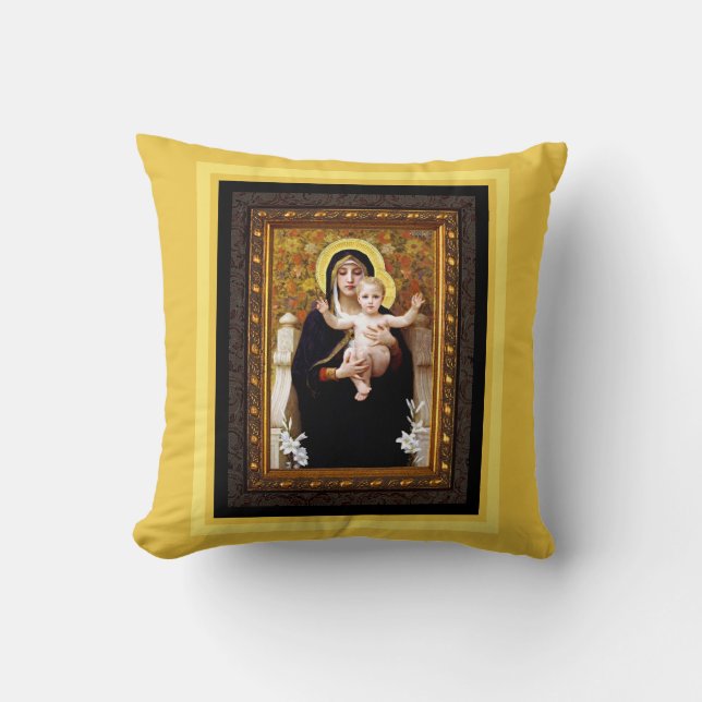 Madonna und Kind Kunst, Dichtung und Musik Kissen (Vorderseite)