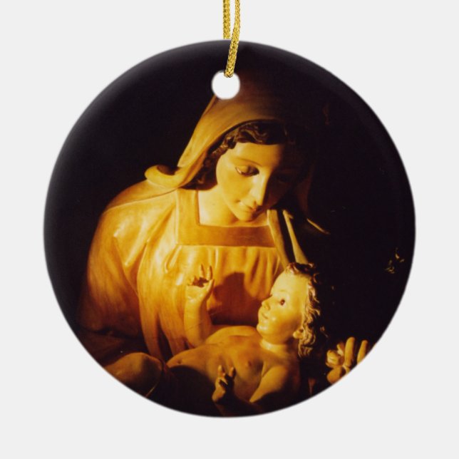 Madonna und Kind: Madrid Keramik Ornament (Vorne)