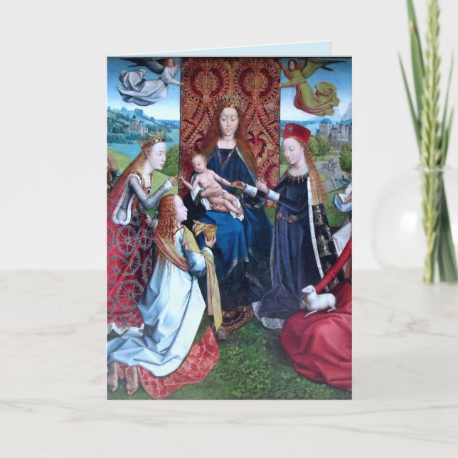 Madonna und Kind mit 3 Heiligen (Detail; M 070) Karte (Vorderseite)