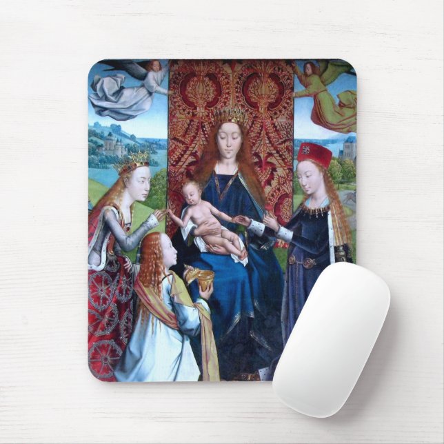Madonna und Kind mit 3 Heiligen (Detail; M 070) Mousepad (Mit Mouse)