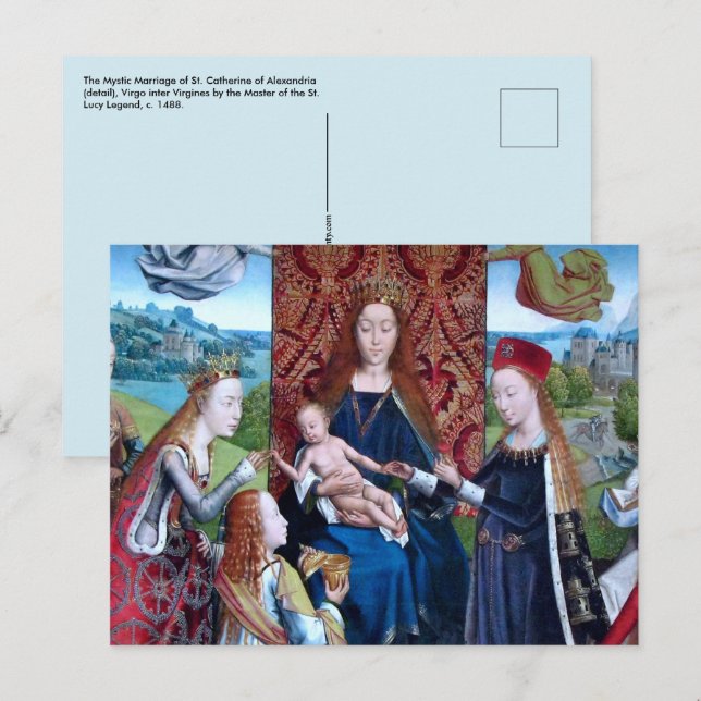 Madonna und Kind mit 3 Heiligen (Detail; M 070) Postkarte (Vorne/Hinten)