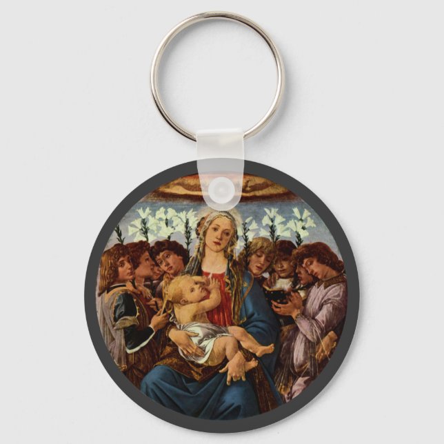 Madonna und Kind mit acht Engeln von Botticelli Schlüsselanhänger (Vorderseite)