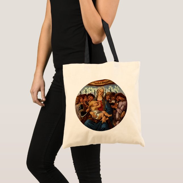 Madonna und Kind mit acht Engeln von Botticelli Tragetasche (Vorderseite (Produkt))