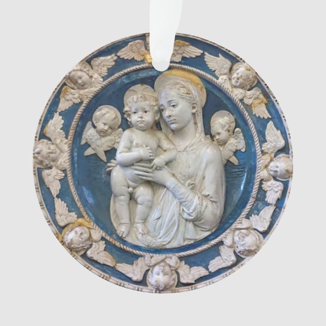 Madonna und Kind mit Cherubs von Della Robbia Ornament (Vorderseite)