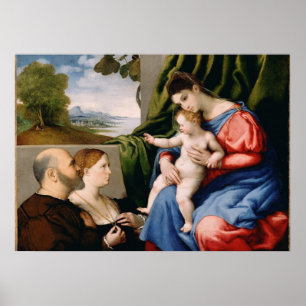 Madonna und Kind mit dem Säugling Saint John Poster
