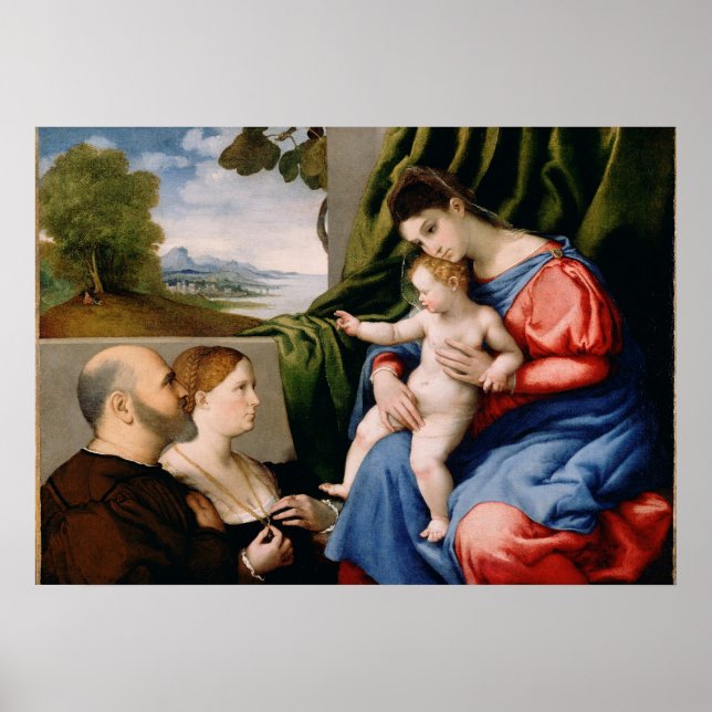 Madonna und Kind mit dem Säugling Saint John Poster (Vorne)