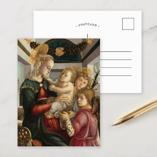 Madonna und Kind mit Engeln   Botticelli Postkarte