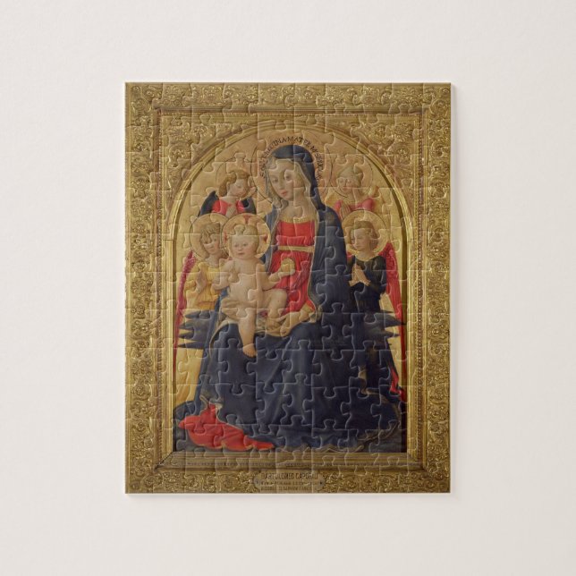 Madonna und Kind mit Engeln, c.1467 (Öl auf (Vertikal)