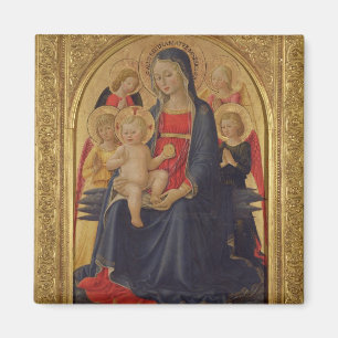 Madonna und Kind mit Engeln, c.1467 (Öl auf Magnet