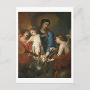 Madonna und Kind mit Engeln Postkarte