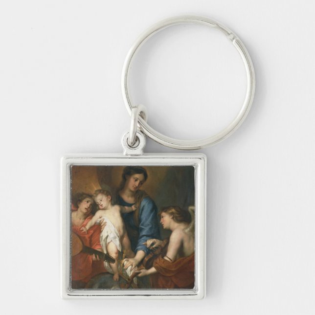 Madonna und Kind mit Engeln Schlüsselanhänger (Vorne)