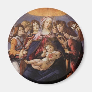 Madonna und Kind mit Engeln von Sandro Botticelli Magnet