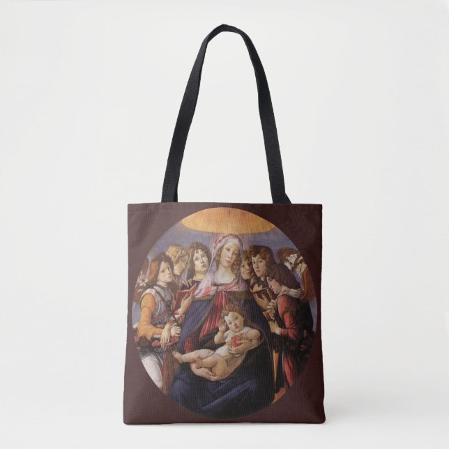 Madonna und Kind mit Engeln von Sandro Botticelli Tasche (Vorderseite)
