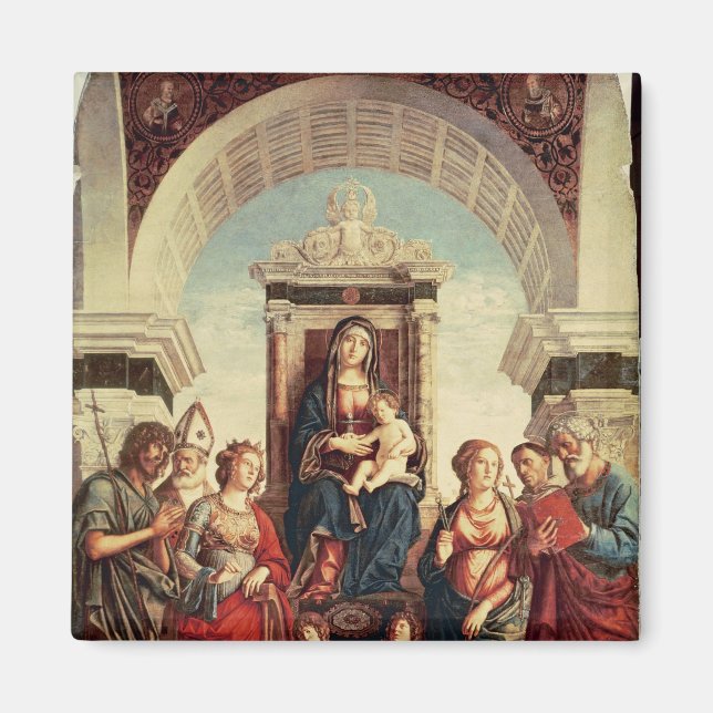 Madonna und Kind mit Heiligen Magnet (Vorne)