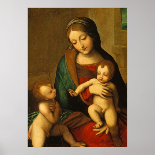 Madonna und Kind mit Heiligen Poster (Vorne)