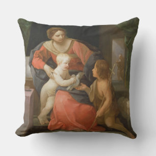 Madonna und Kind mit Johannes der Baptist Kissen