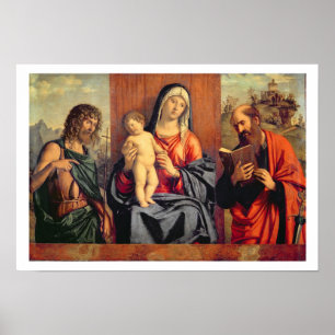 Madonna und Kind mit Johannes der Baptist und St. Poster
