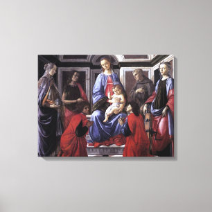 Madonna und Kind mit sechs Heiligen - Botticelli Leinwanddruck