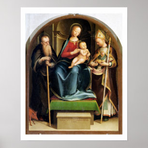 Madonna und Kind mit St. Anthony Abbot und St. N Poster