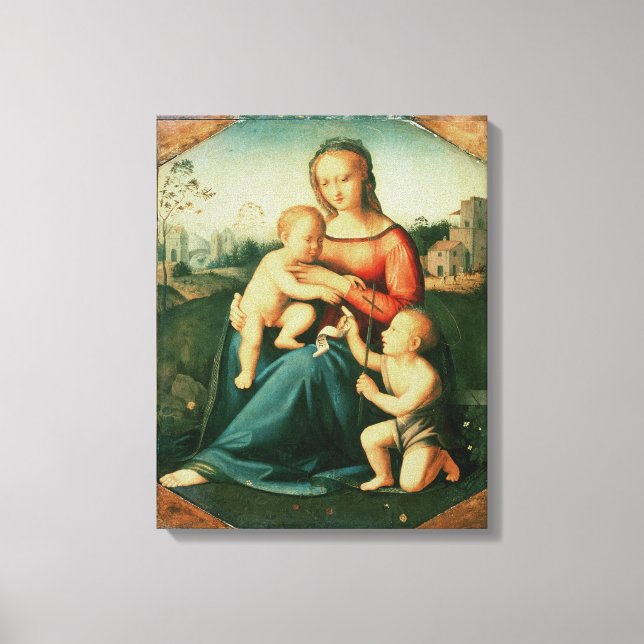 Madonna und Kind mit St. John the Baptist Leinwanddruck (Vorderseite)