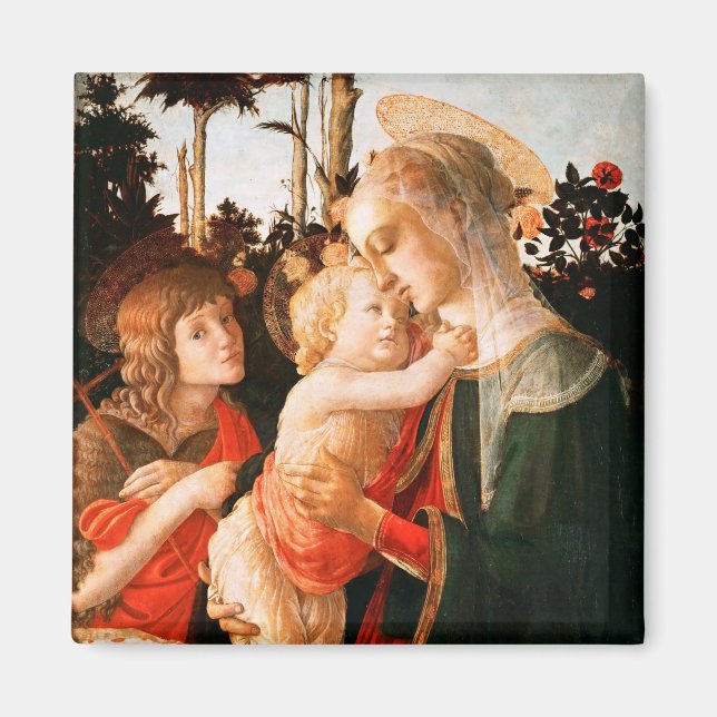 Madonna und Kind mit St. John the Baptist Magnet (Vorne)