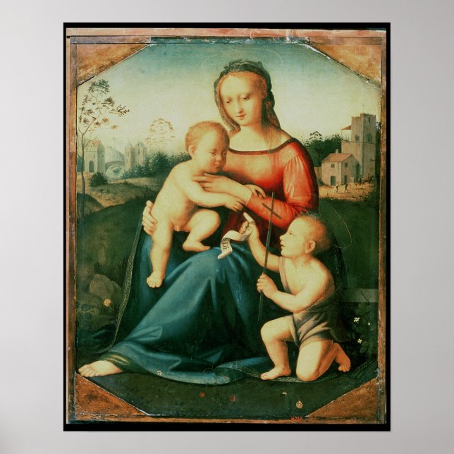 Madonna und Kind mit St. John the Baptist Poster (Vorne)
