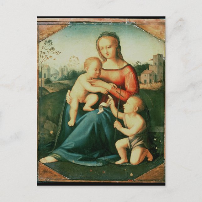 Madonna und Kind mit St. John the Baptist Postkarte (Vorderseite)