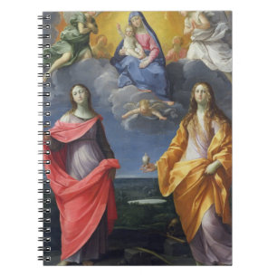 Madonna und Kind mit St. Lucy und Maria Magdalena Notizblock