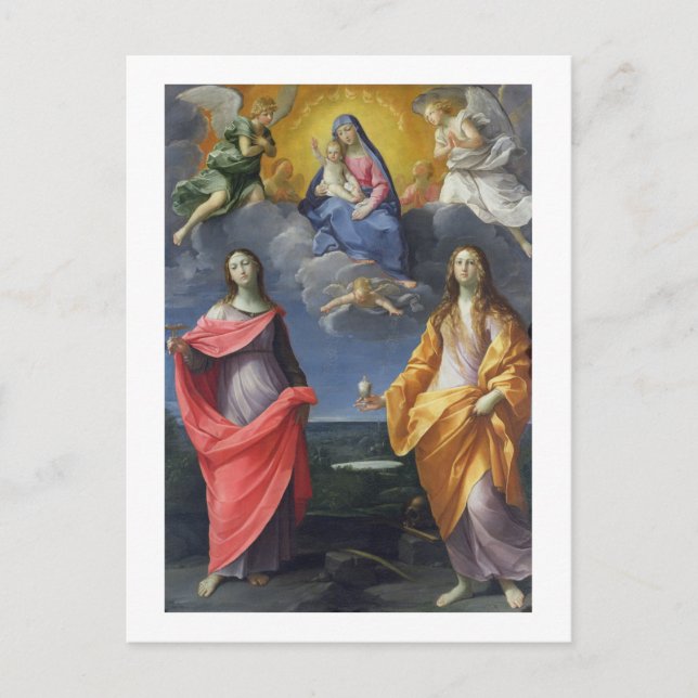 Madonna und Kind mit St. Lucy und Mary Magdalene Postkarte (Vorderseite)