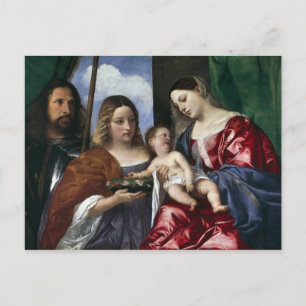 Madonna und Kind mit Sts Dorothy und George Postkarte