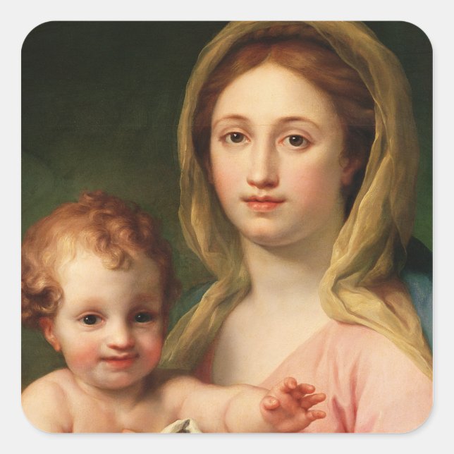 Madonna und Kind mit zwei Engeln, 1770-73 Quadratischer Aufkleber (Vorderseite)
