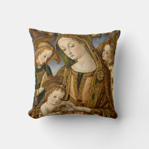 Madonna und Kind mit zwei Engeln Kissen