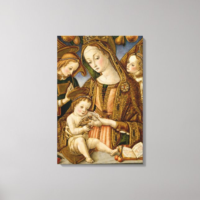 Madonna und Kind mit zwei Engeln Leinwanddruck (Vorderseite)