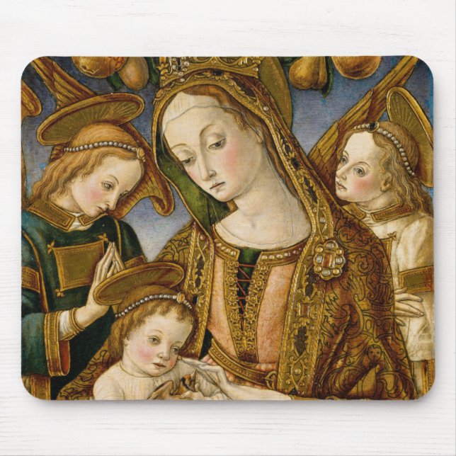 Madonna und Kind mit zwei Engeln Mousepad (Vorne)