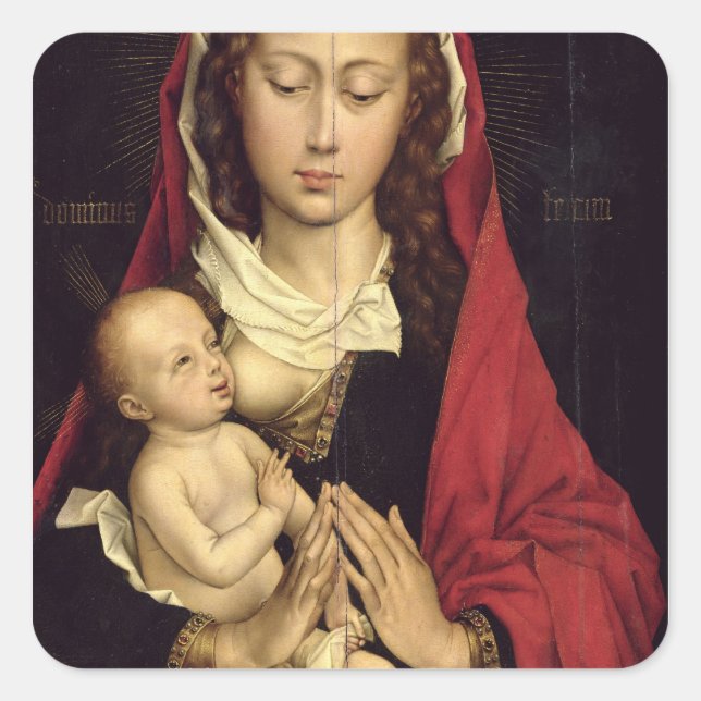 Madonna und Kind Quadratischer Aufkleber (Vorderseite)