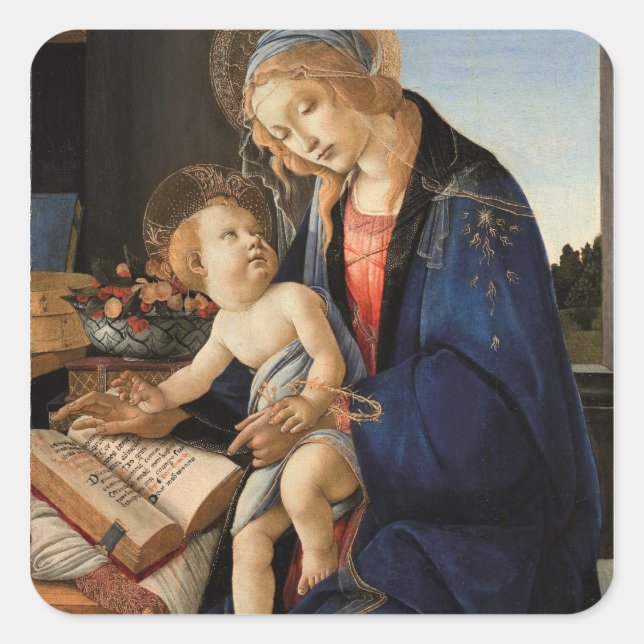 Madonna und Kind Quadratischer Aufkleber (Vorderseite)