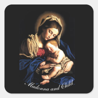 Madonna und Kind Quadratischer Aufkleber