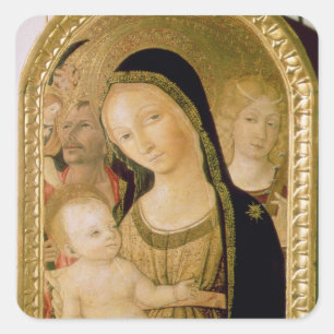 Madonna und Kind Quadratischer Aufkleber