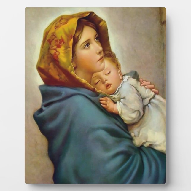 Madonna und Kind Roberto Ferruzzi Fotoplatte (Vorderseite)