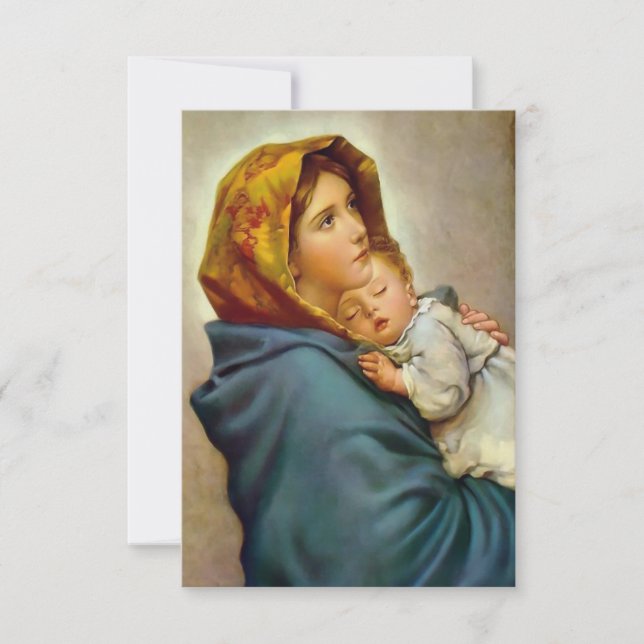 Madonna und Kind Roberto Ferruzzi Madonnina Mary Dankeskarte (Vorderseite)