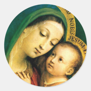 MADONNA UND KIND RUNDER AUFKLEBER