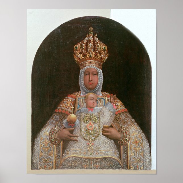 Madonna und Kind, Schule von Cusco Poster (Vorne)