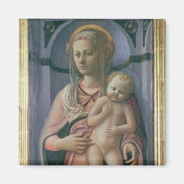 Madonna und Kind (Temppera auf Tafel) Magnet (Vorne)