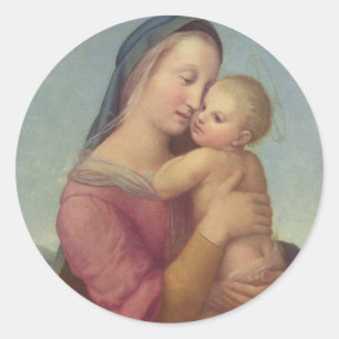 Madonna und Kind (The Tempi Madonna) von Raphael Runder Aufkleber