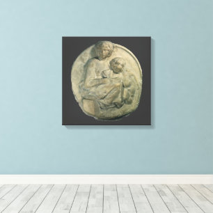 Madonna und Kind, Tondo Pitti von Michelangelo Leinwanddruck