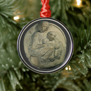 Madonna und Kind, Tondo Pitti von Michelangelo Ornament Aus Metall